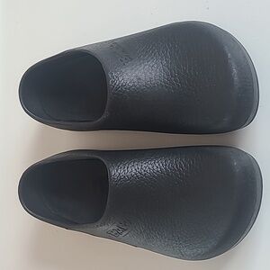 Black Birkenstock Textured Clogs